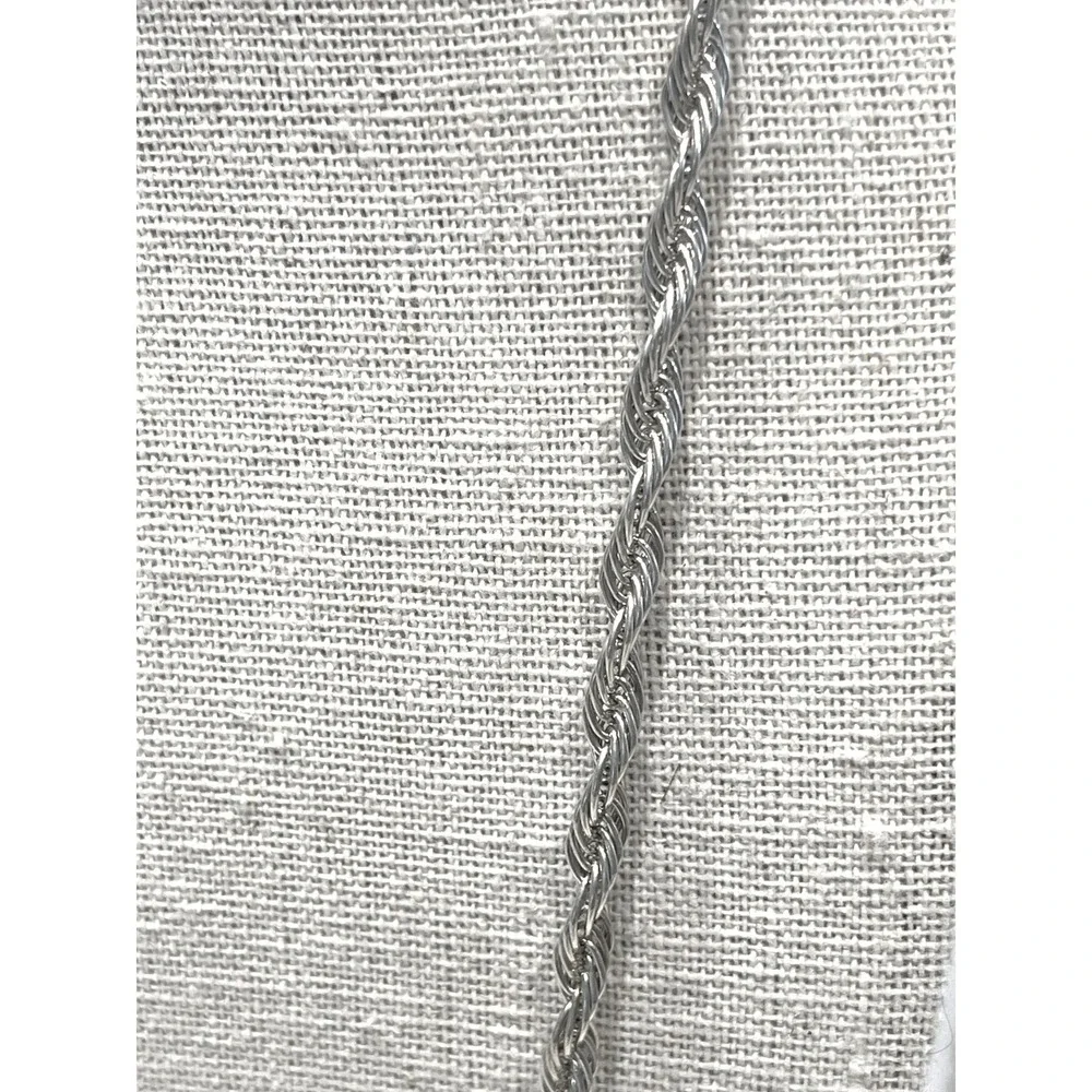 Sterling Silver Rope Chain Necklace 24" 2.8mm 35g Italy 925 Heavy Classic Twist - Picture 4 of 8